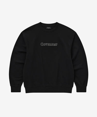 COVERNAT センターロゴスウェットシャツ ブラック