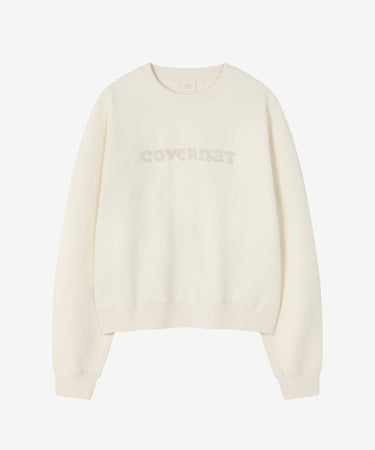 COVERNAT ウィメンズ クーパーロゴ裏起毛スウェットシャツ エクリュ