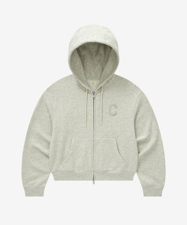 COVERNAT ウィメンズ Cロゴジップアップフーディー オートミール