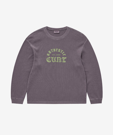 COVERNAT ワッフルグラフィックロングスリーブTシャツ パープル