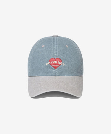 WOMEN CLOVER HEART COOPER LOGO STANDARD FIT DENIM BALL CAP - BLUE