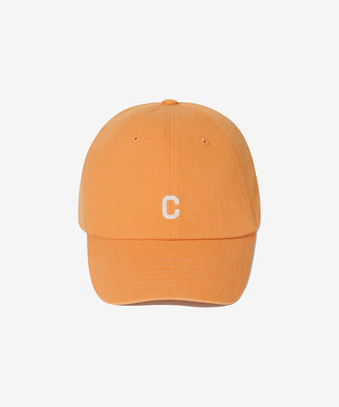 SMALL C LOGO FLAT EMBROIDERY STANDARD SLIM FIT BALL CAP - ORANGE