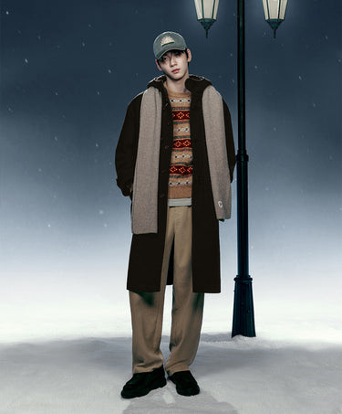 FAIR ISLE SHAGGY DOG KNIT - RUST