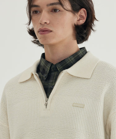 COLLAR HALF-ZIP KNIT