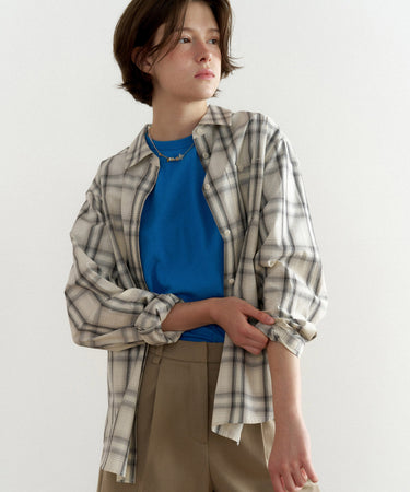 WOMAN CHECK POPLIN SHIRT