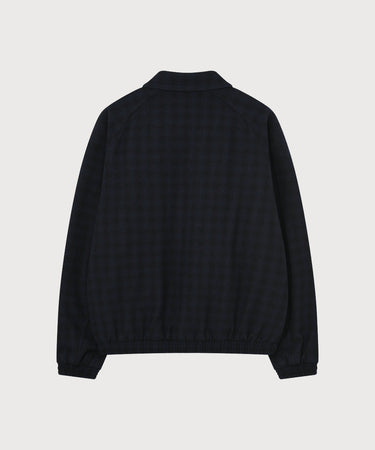 WOOL CHECK COLLAR BLOUSON
