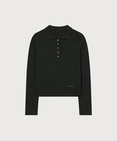 WOMAN RIBBED COLLAR KNIT