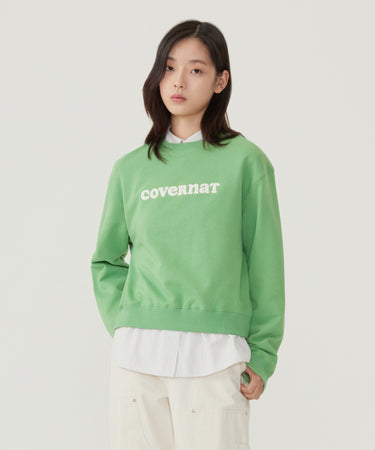 COVERNAT ウィメンズクーパーロゴスウェットシャツ グリーン