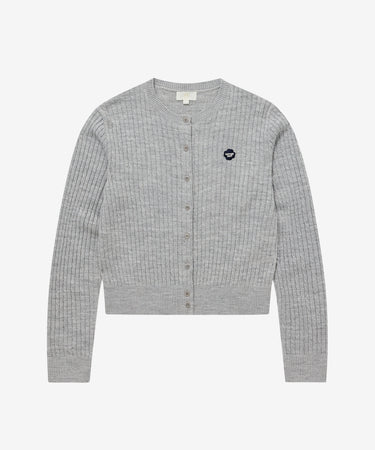 WOMEN CLOVER HEART CABLE CARDIGAN