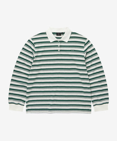 WOMEN STRIPED COLLARED LONG-SLEEVE