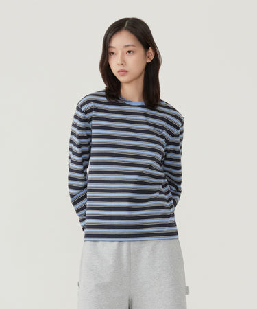 WOMEN MULTI STIPE LONG-SLEEVE