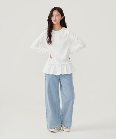 WOMEN SHIRRING LAYERED JERSEY DRESS