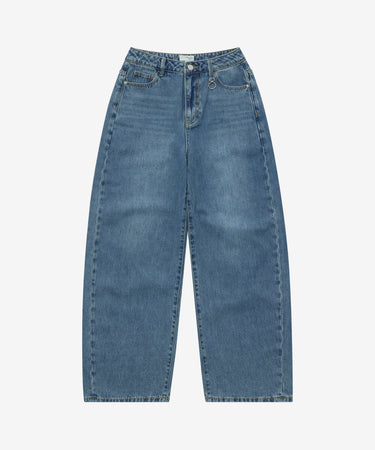 WOMEN CURVED DENIM PANTS