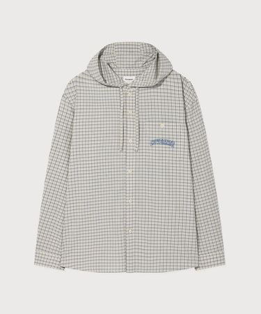 ARCH LOGO HOODED CHECK SHIRT