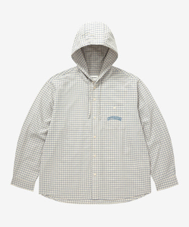 ARCH LOGO HOODED CHECK SHIRT