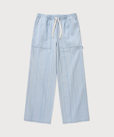 WOMEN STRIPED DENIM PANTS