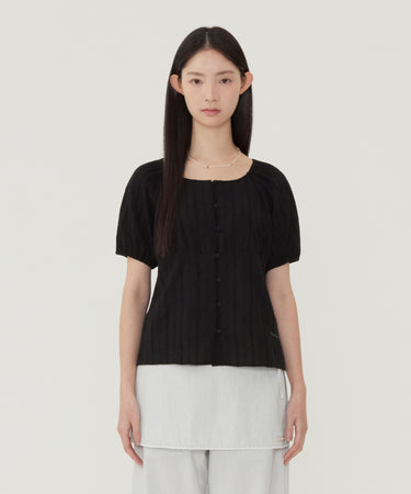 WOMEN SHIRRING HALF BLOUSE