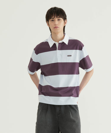 STRIPE RUGBY COLLAR T-SHIRT