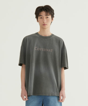 CENTER LOGO PIGMENT T-SHIRT - CHARCOAL
