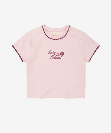 WOMEN BABY FIT LACE RINGER T-SHIRT