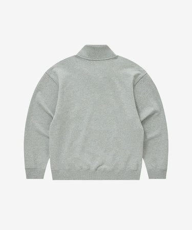 ARCH LOGO HALF ZIP-UP SWEATSHIRT - MELANGE GRAY