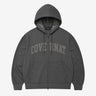 COVERNAT チェックアーチロゴジップアップフーディー ダークグレー