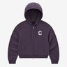 COVERNAT ウィメンズ Cロゴジップアップフーディー パープル