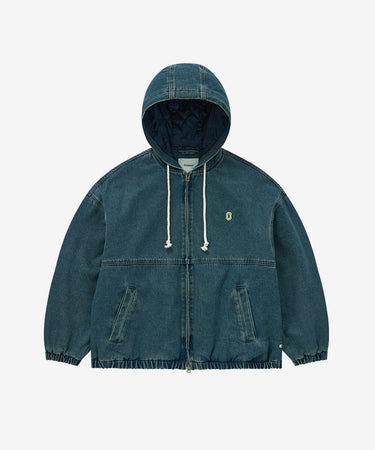 【予約｜9月下旬発送】[SOOBIN着用] RING-SPUN C-LOGO DENIM HOODED JACKET - LIGHT BLUE
