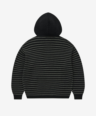 COVERNAT ストライプニットジップアップ ブラック 商品画像 2