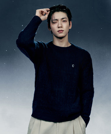 SHAGGY DOG CABLE KNIT - NAVY