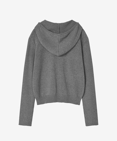 COVERNAT ウィメンズ ニットジップアップフーディー メランジグレー 商品画像 2