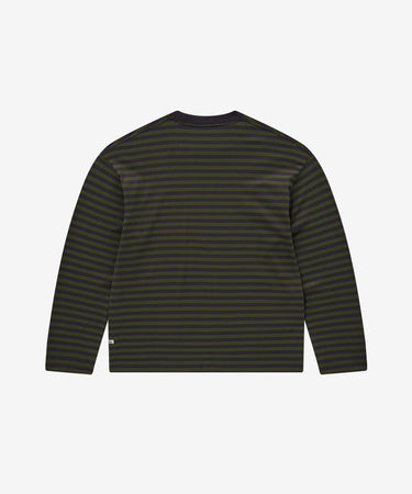 COVERNAT ベーシックストライプロングスリーブTシャツ パープル