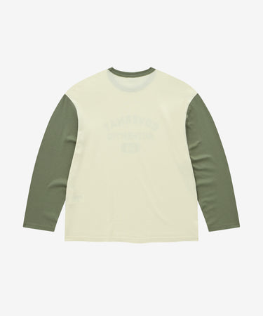 COVERNAT ベースボールツートーン長袖Tシャツ クリーム 商品画像 2