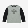 COVERNAT ベースボールツートーン長袖Tシャツ メランジグレー