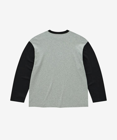 COVERNAT ベースボールツートーン長袖Tシャツ メランジグレー 商品画像 2