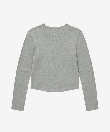 COVERNAT ウィメンズ ヘンリーネックアイレット長袖Tシャツ メランジグレー 商品画像 2