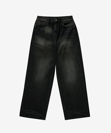 【予約｜9月下旬発送】[SOOBIN着用] RING-SPUN WIDE DENIM PANTS - DARK GRAY