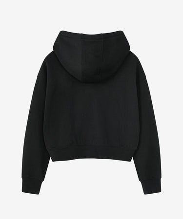 COVERNAT ウィメンズ ベーシック 裏起毛ジップアップパーカー ブラック