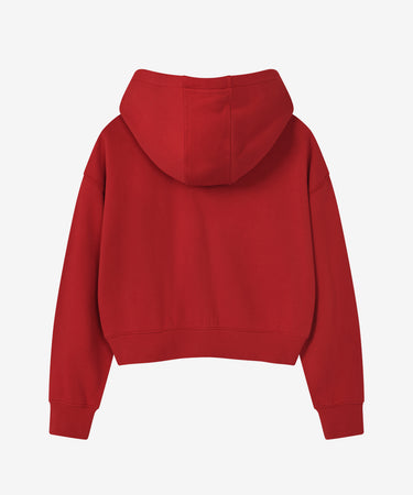 COVERNAT ウィメンズ ベーシック 裏起毛ジップアップパーカー レッド