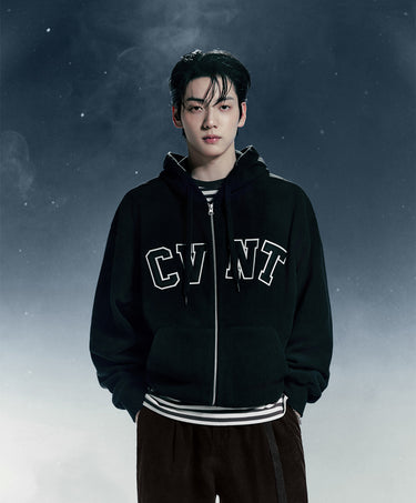 【予約｜10月下旬発送】WARM ON CVNT FLEECE ZIP-UP HOODIE - BLACK