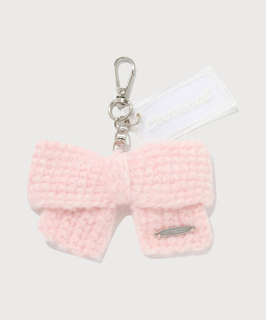 WOMAN CLOVER HEART RIBBON KNIT KEYRING