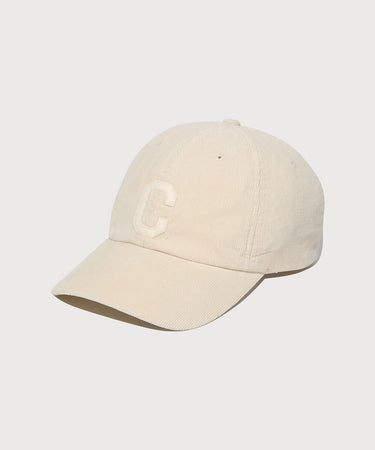 COZY FIT C LOGO APPLIQUE CORDUROY BALL CAP